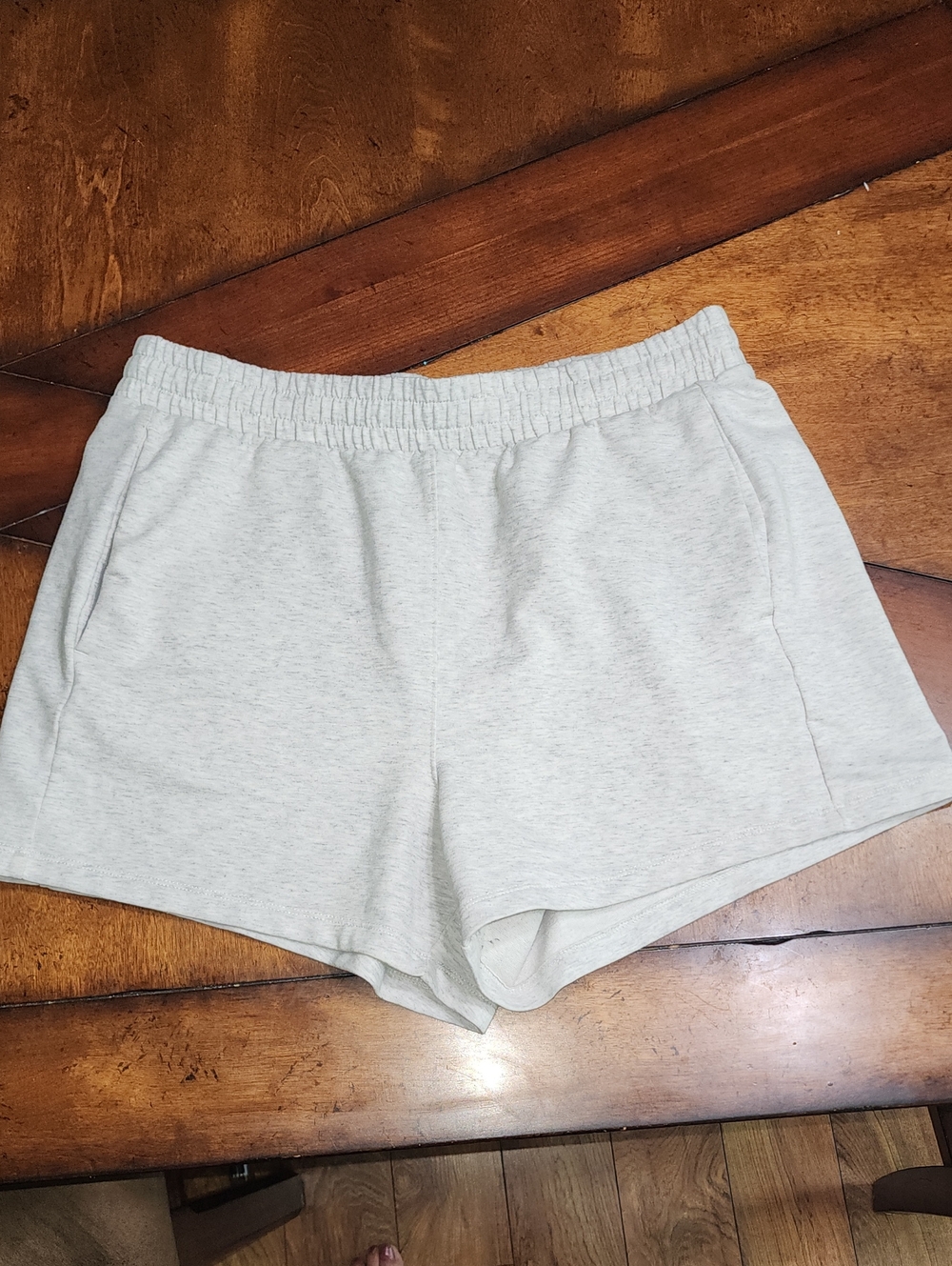 all in motion Light Gray Elastic-Waist Athletic Shorts